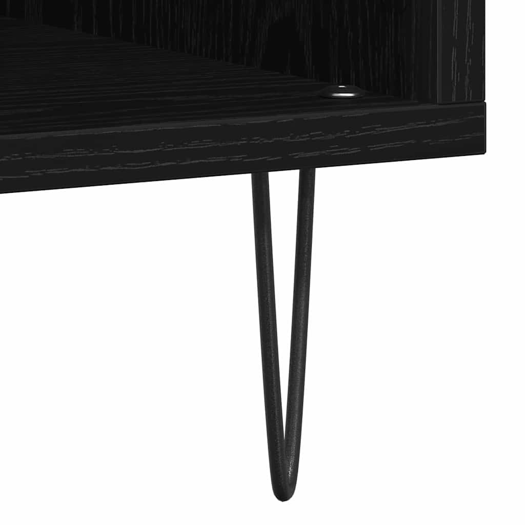 Meuble à vinyles Chêne noir 100 x 38 x 48 cm Bois d'ingénierie - XIOS