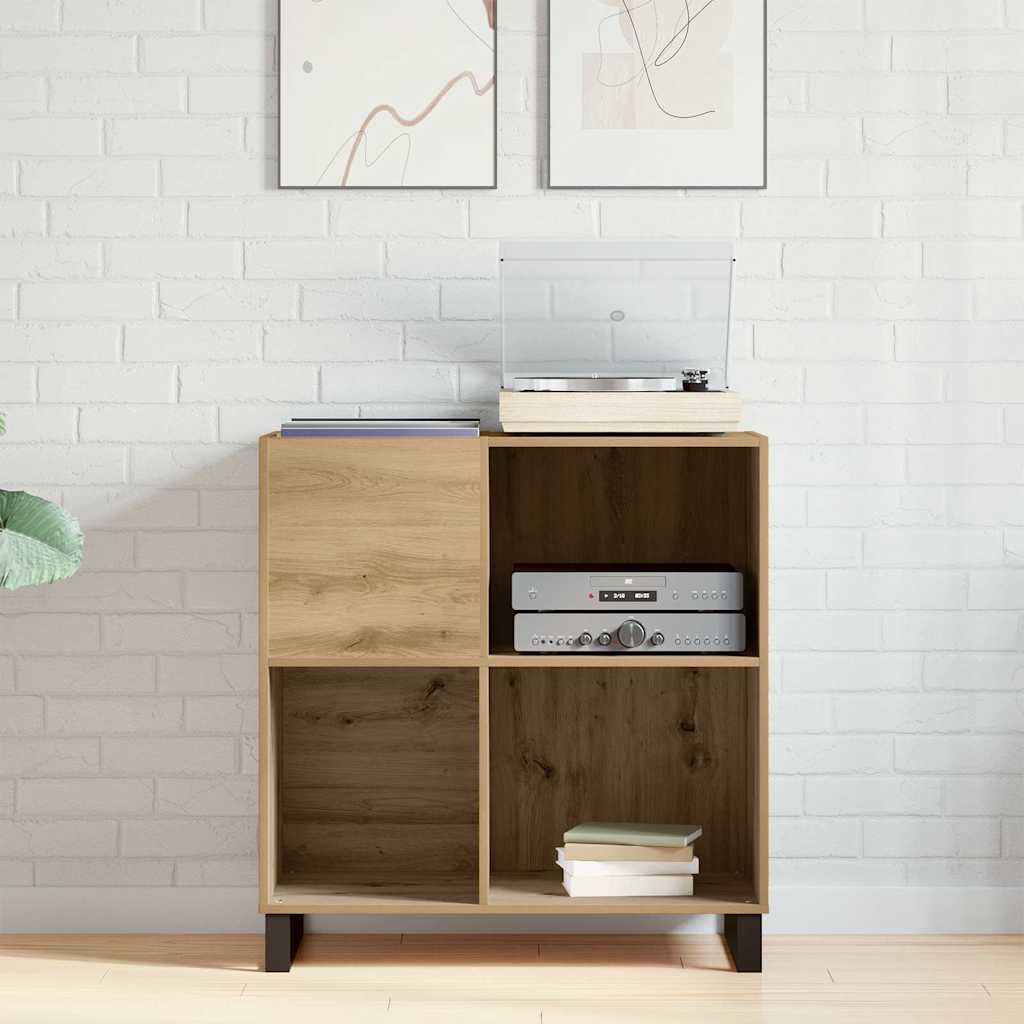 Meuble à vinyles avec étagère chêne artisanal 85 x 38 x 89 cm - XIOS