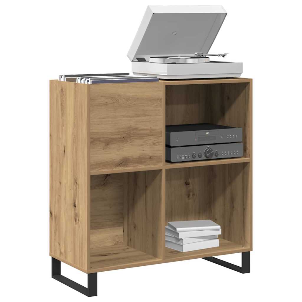 Meuble à vinyles avec étagère chêne artisanal 85 x 38 x 89 cm - XIOS