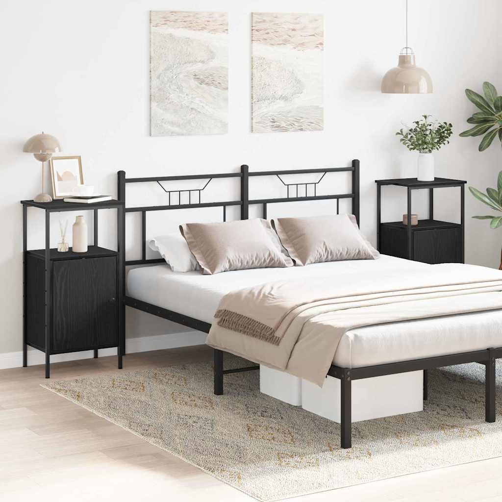 Cabinet de chevet 2 pcs Chêne noir 41 x 31 x 80 cm - XIOS