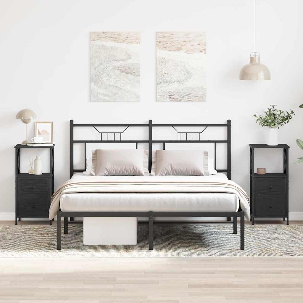 Cabinet de Chevet 2 pcs Chêne noir 34 x 35,5 x 70 cm