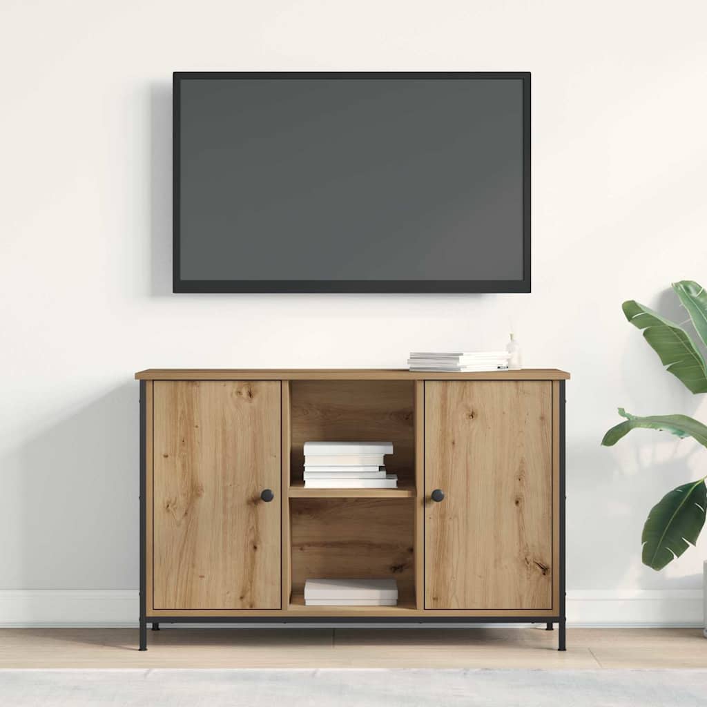 Meuble TV chêne artisanal 101 x 35 x 65 cm Bois d'ingénierie - XIOS