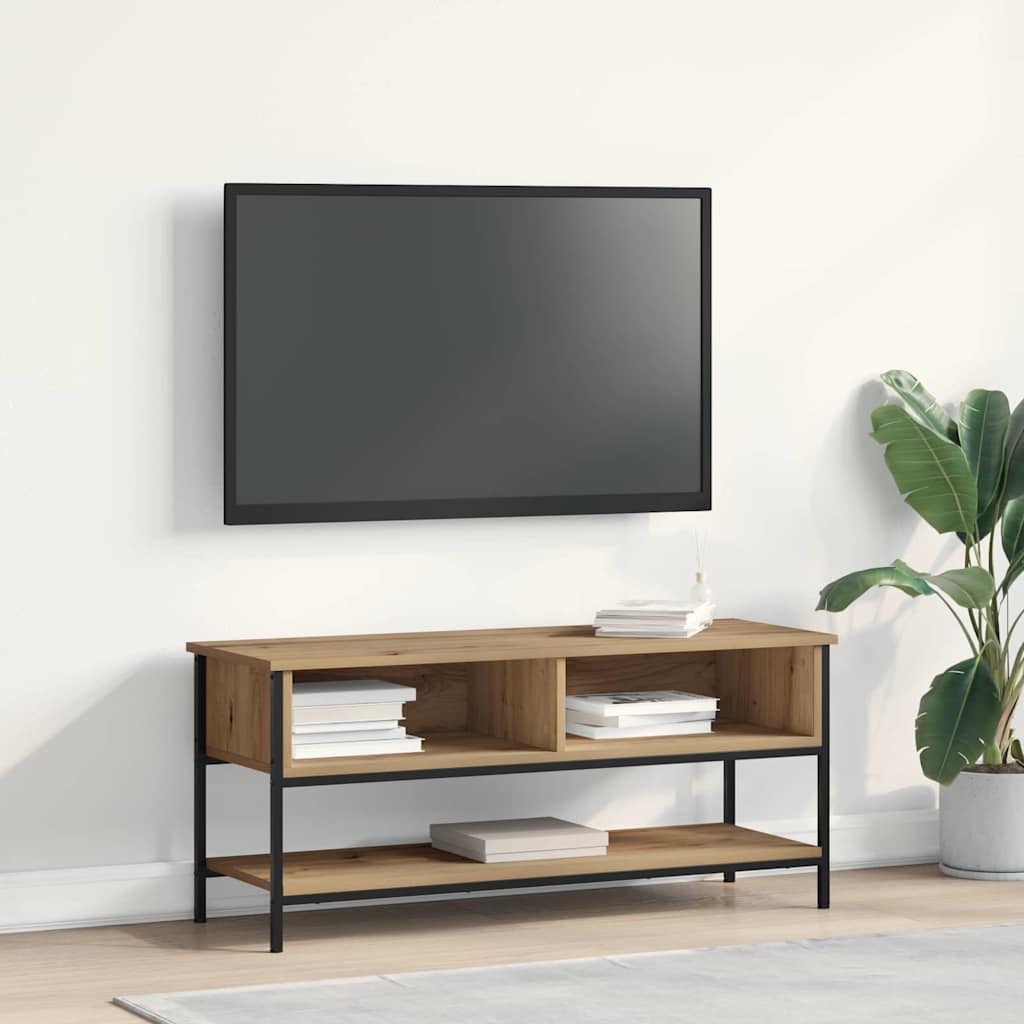 Meuble TV chêne artisanal 100 x 35 x 45 cm Bois d'ingénierie - XIOS