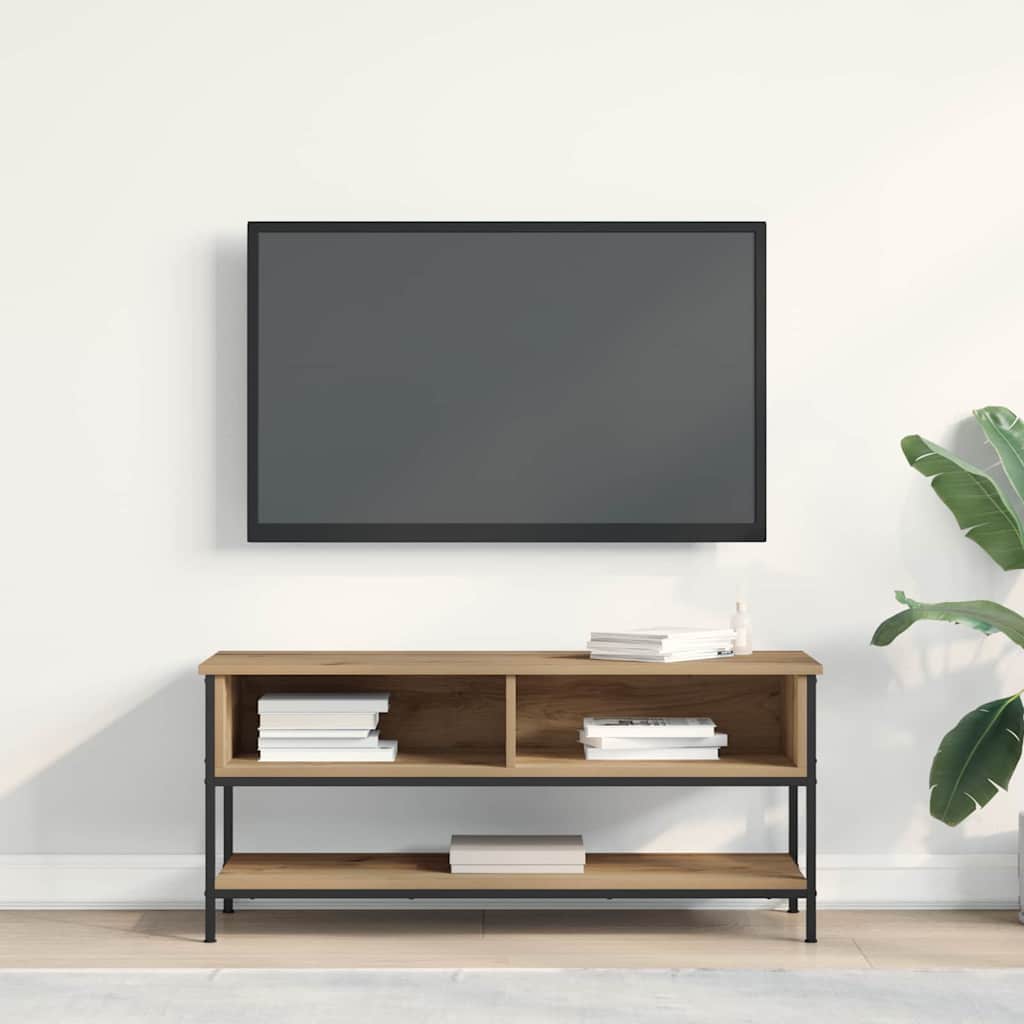 Meuble TV chêne artisanal 100 x 35 x 45 cm Bois d'ingénierie - XIOS