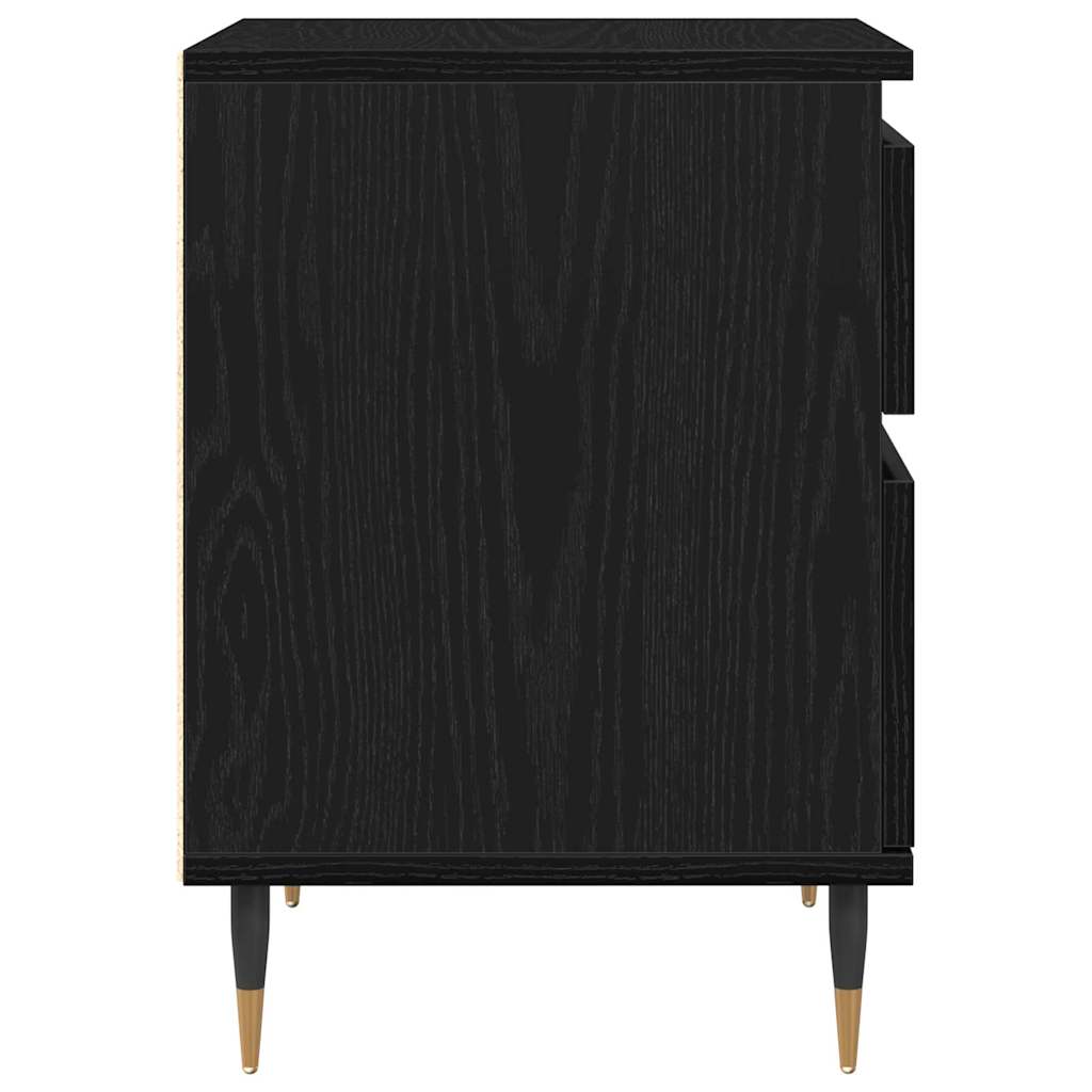 Cabinet de chevet avec tiroir 2 pcs Chêne noir 40 x 35 x 50 cm