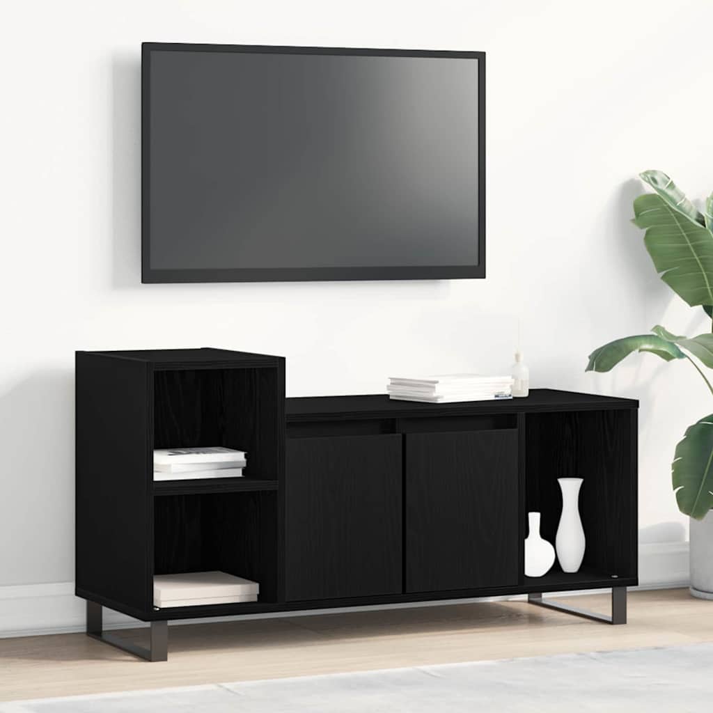 Meuble TV Chêne noir 100 x 35 x 55 cm Bois d'ingénierie - XIOS