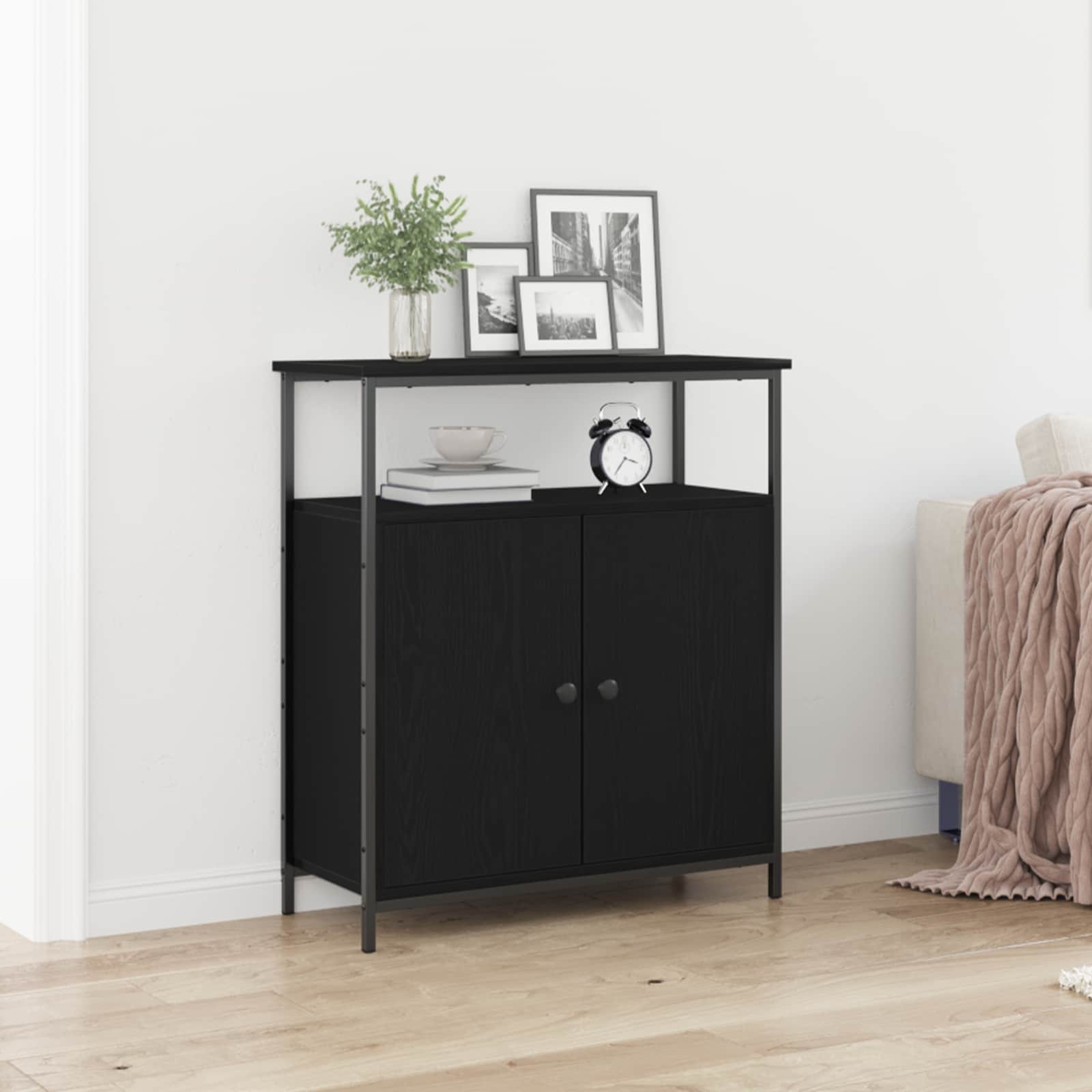Buffet Chêne noir 70 x 30 x 80 cm Bois d'ingénierie - XIOS