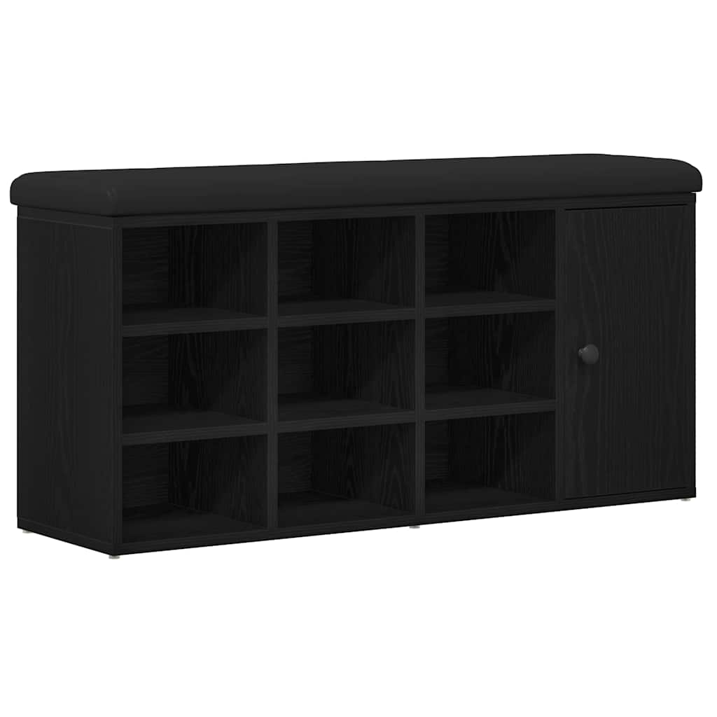 Banc à chaussures Noir 100 x 30 x 48 cm Bois d'ingénierie - XIOS