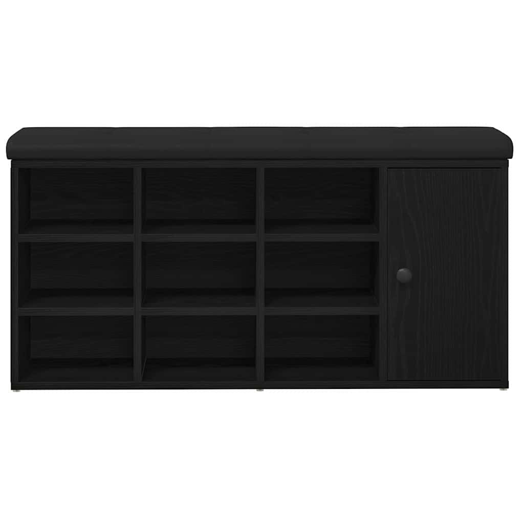 Banc à chaussures Noir 100 x 30 x 48 cm Bois d'ingénierie - XIOS