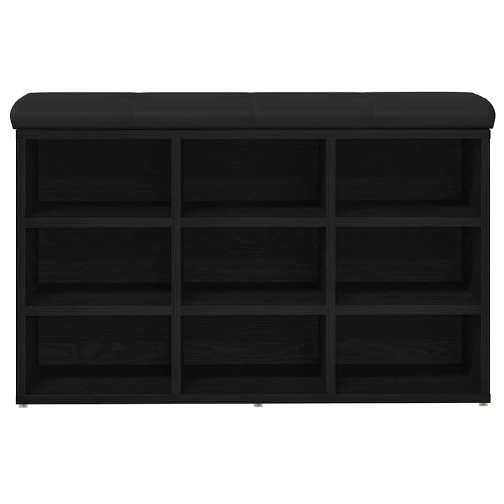 Banc à chaussures Noir 80 x 30 x 48 cm Bois d'ingénierie - XIOS