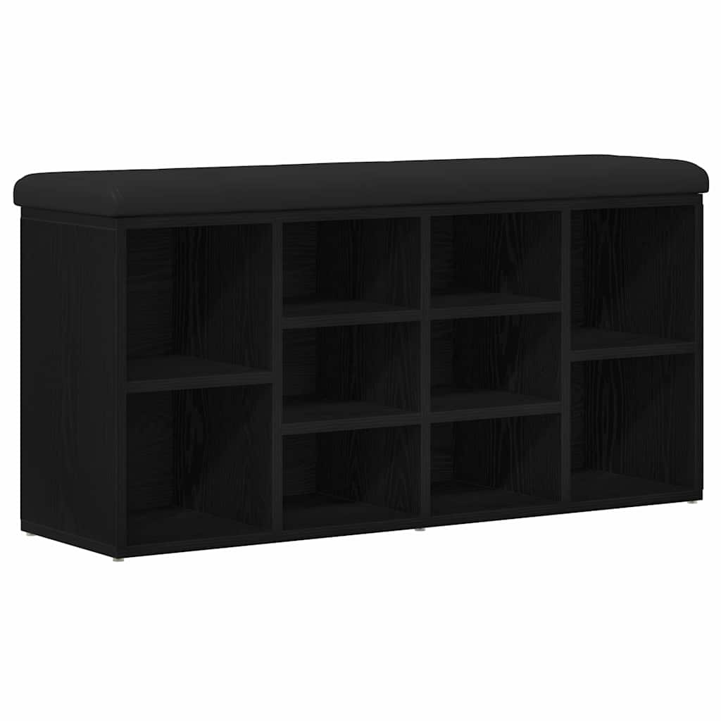 Banc à chaussures Noir 100 x 30 x 48 cm Bois d'ingénierie - XIOS