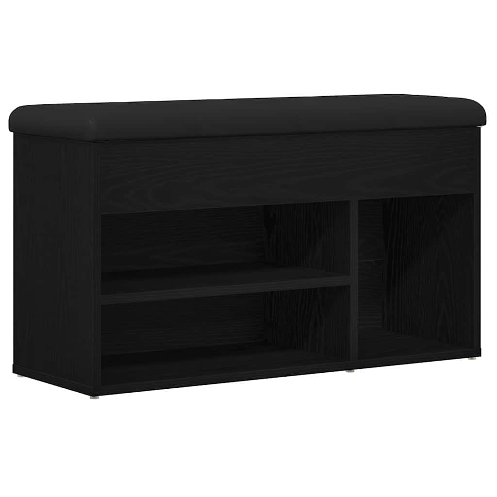 Banc à chaussures Noir 80 x 30 x 45 cm Bois d'ingénierie - XIOS