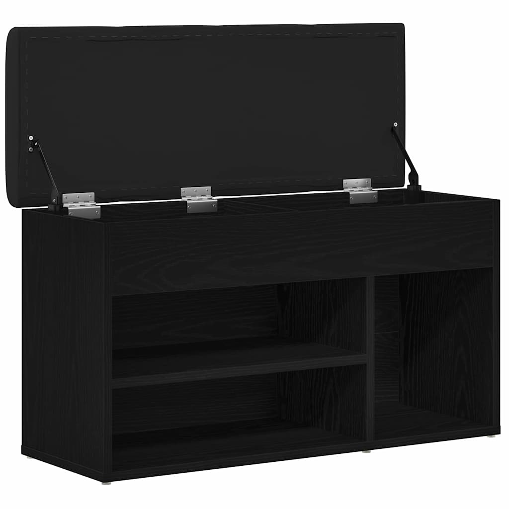 Banc à chaussures Noir 80 x 30 x 45 cm Bois d'ingénierie - XIOS