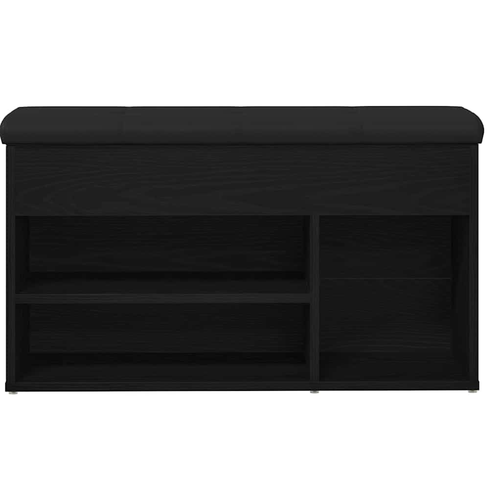 Banc à chaussures Noir 80 x 30 x 45 cm Bois d'ingénierie - XIOS