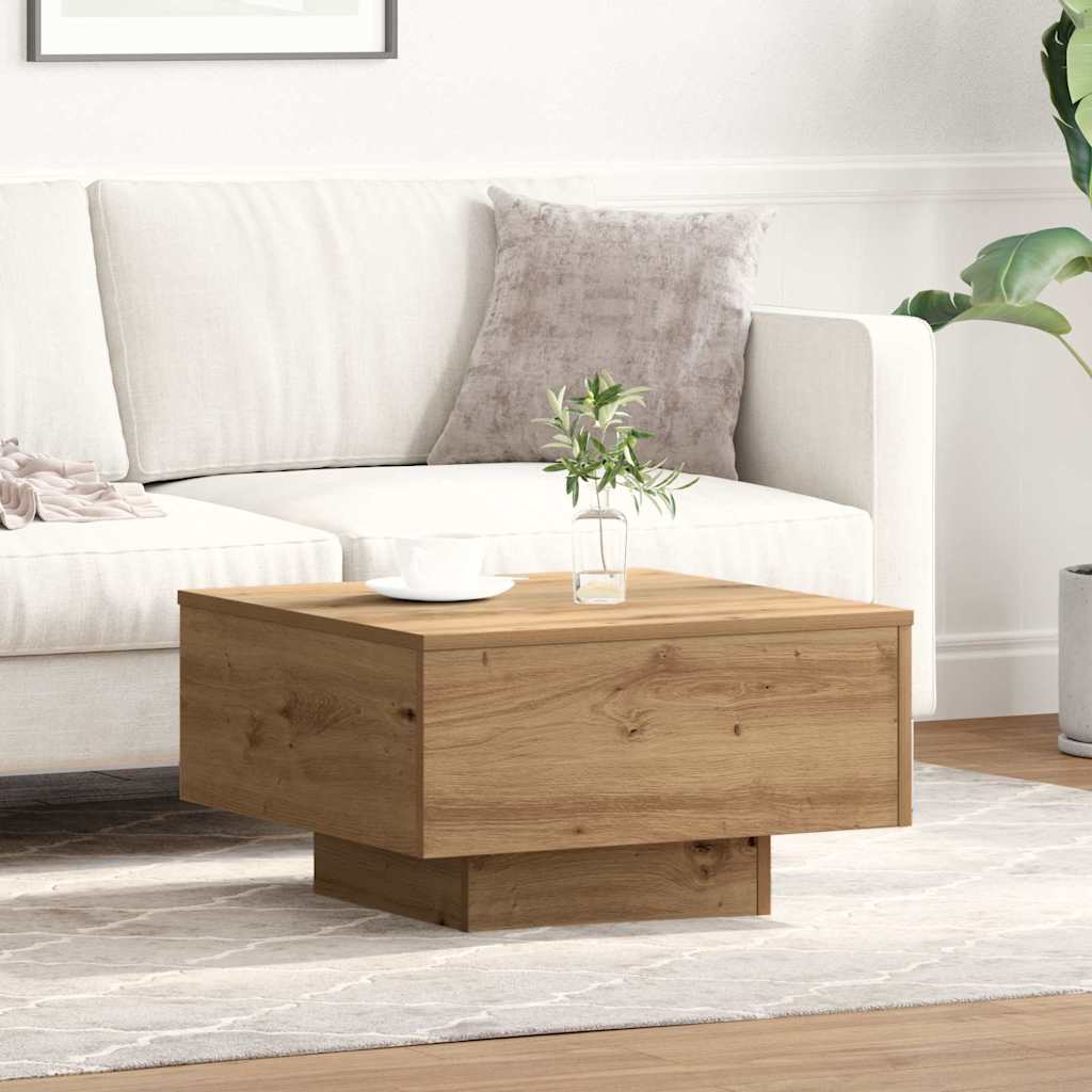 Table basse chêne artisanal 55 x 55 x 31 cm Bois d'ingénierie - XIOS