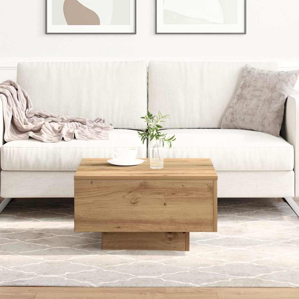 Table basse chêne artisanal 55 x 55 x 31 cm Bois d'ingénierie - XIOS