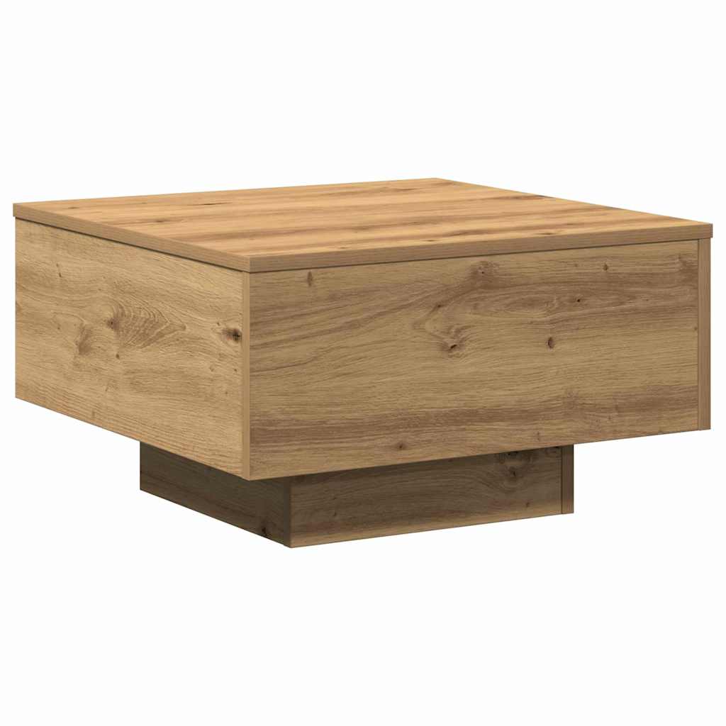 Table basse chêne artisanal 55 x 55 x 31 cm Bois d'ingénierie - XIOS