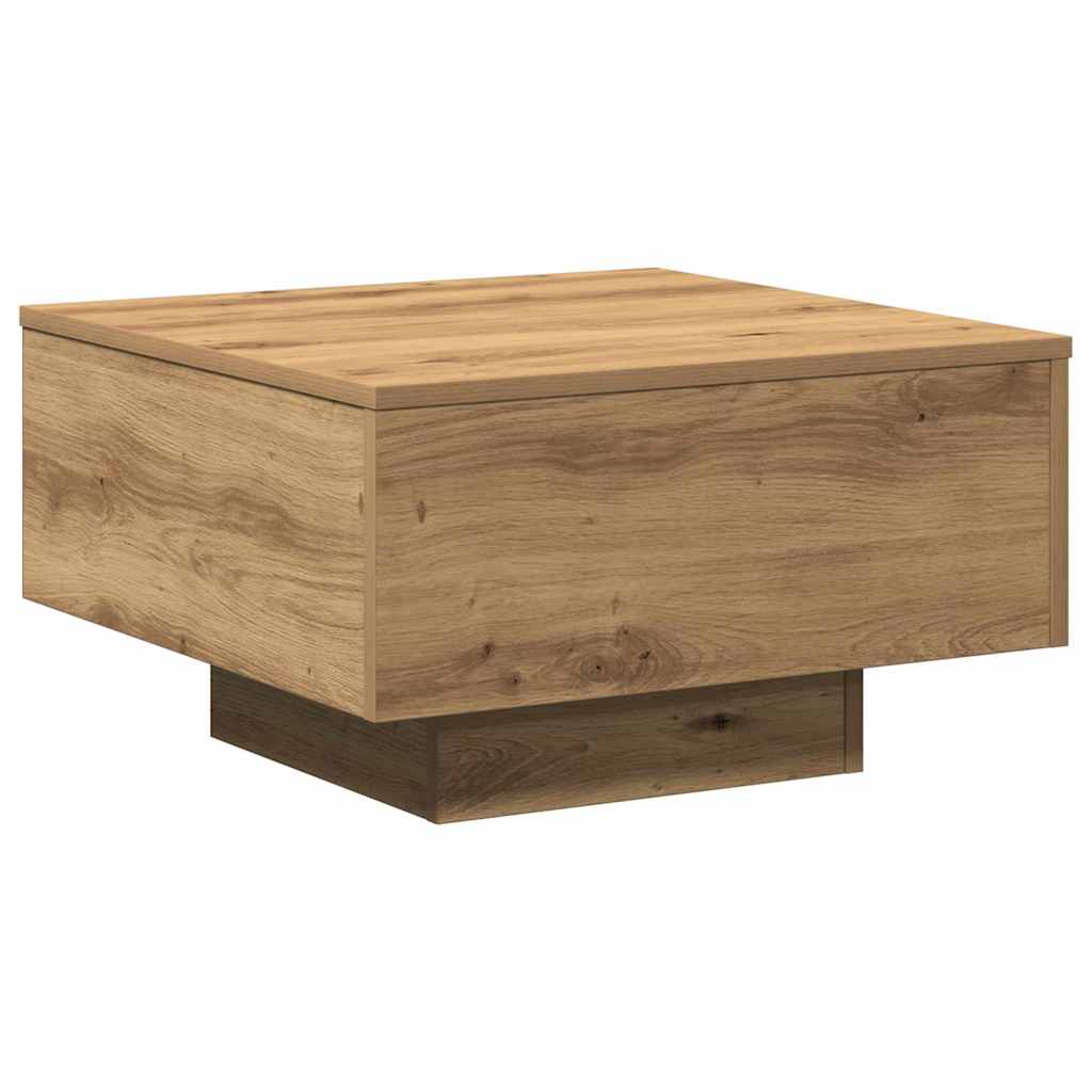 Table basse chêne artisanal 55 x 55 x 31 cm Bois d'ingénierie - XIOS