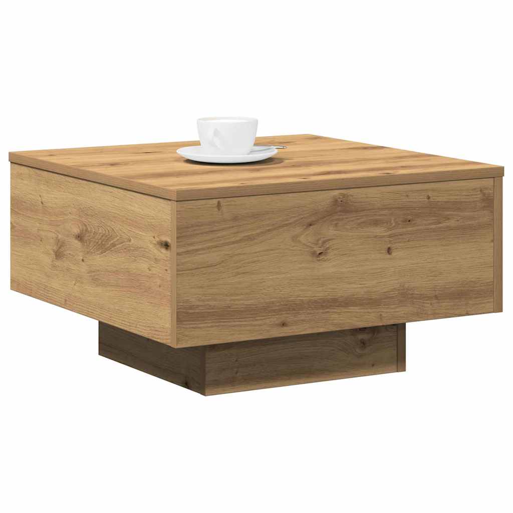 Table basse chêne artisanal 55 x 55 x 31 cm Bois d'ingénierie - XIOS