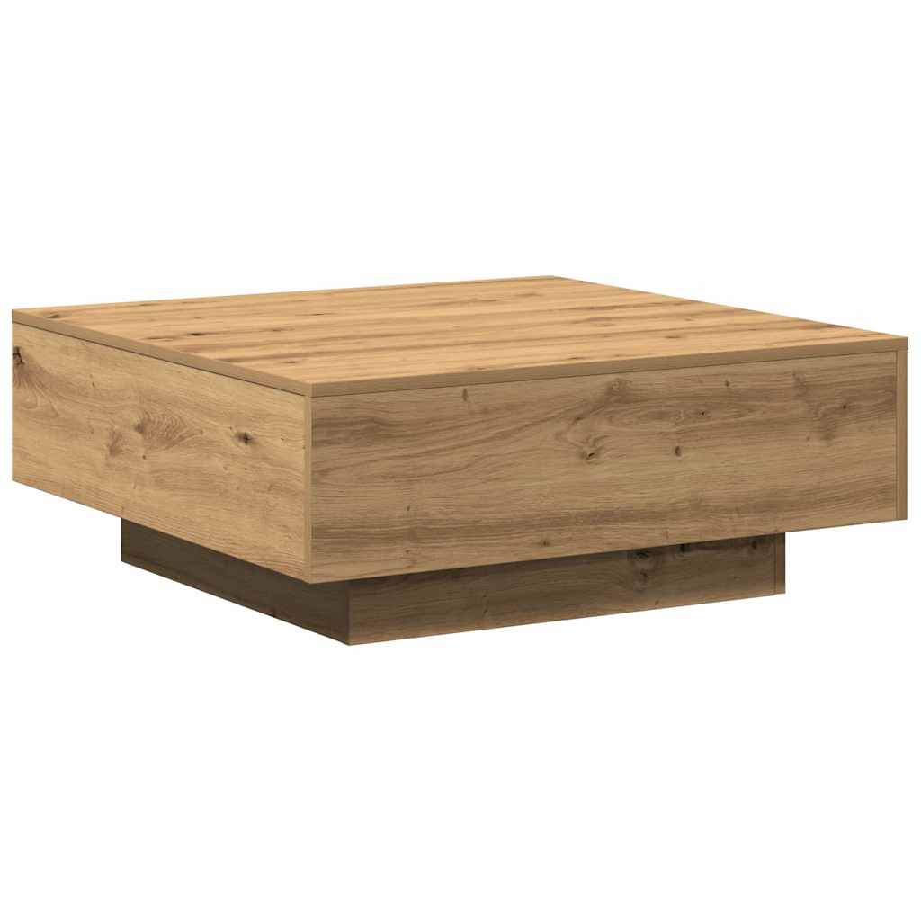 Table basse chêne artisanal 80 x 80 x 31 cm Bois d'ingénierie - XIOS