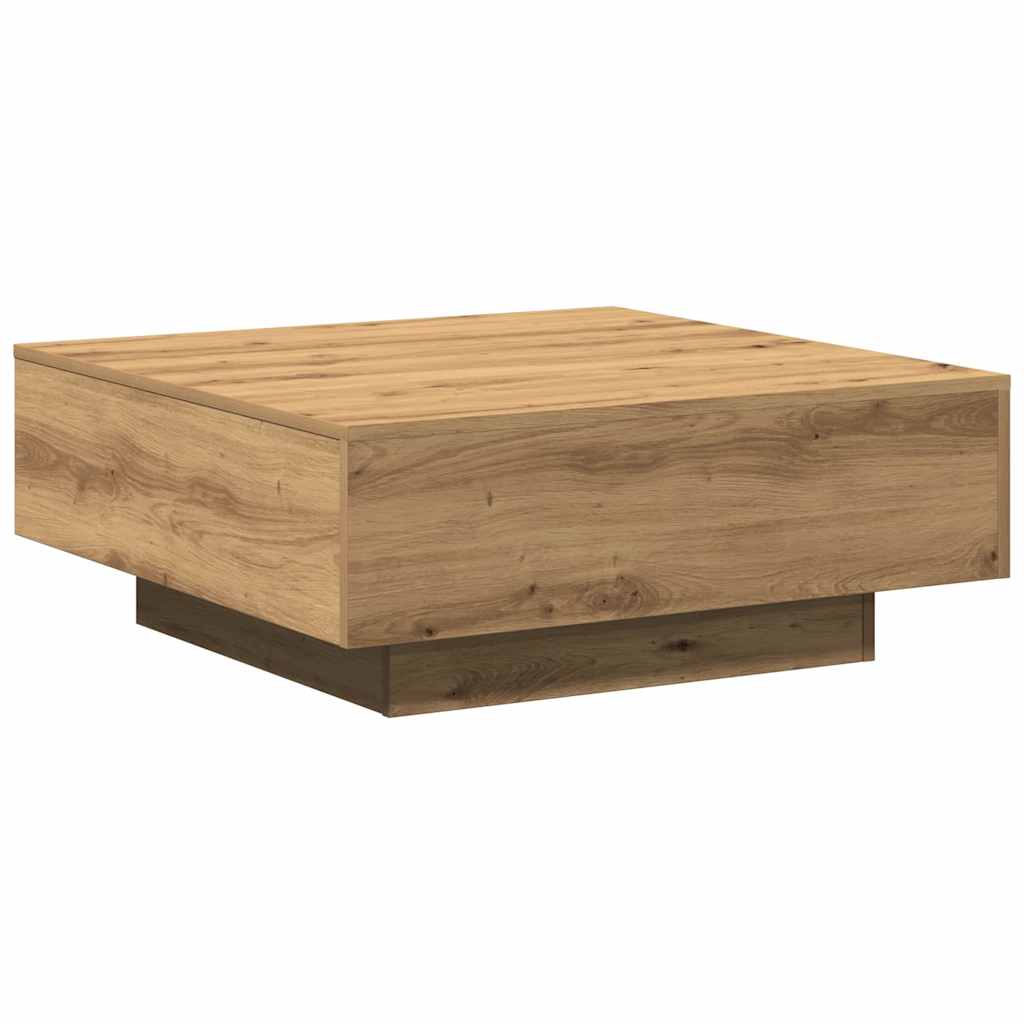 Table basse chêne artisanal 80 x 80 x 31 cm Bois d'ingénierie - XIOS