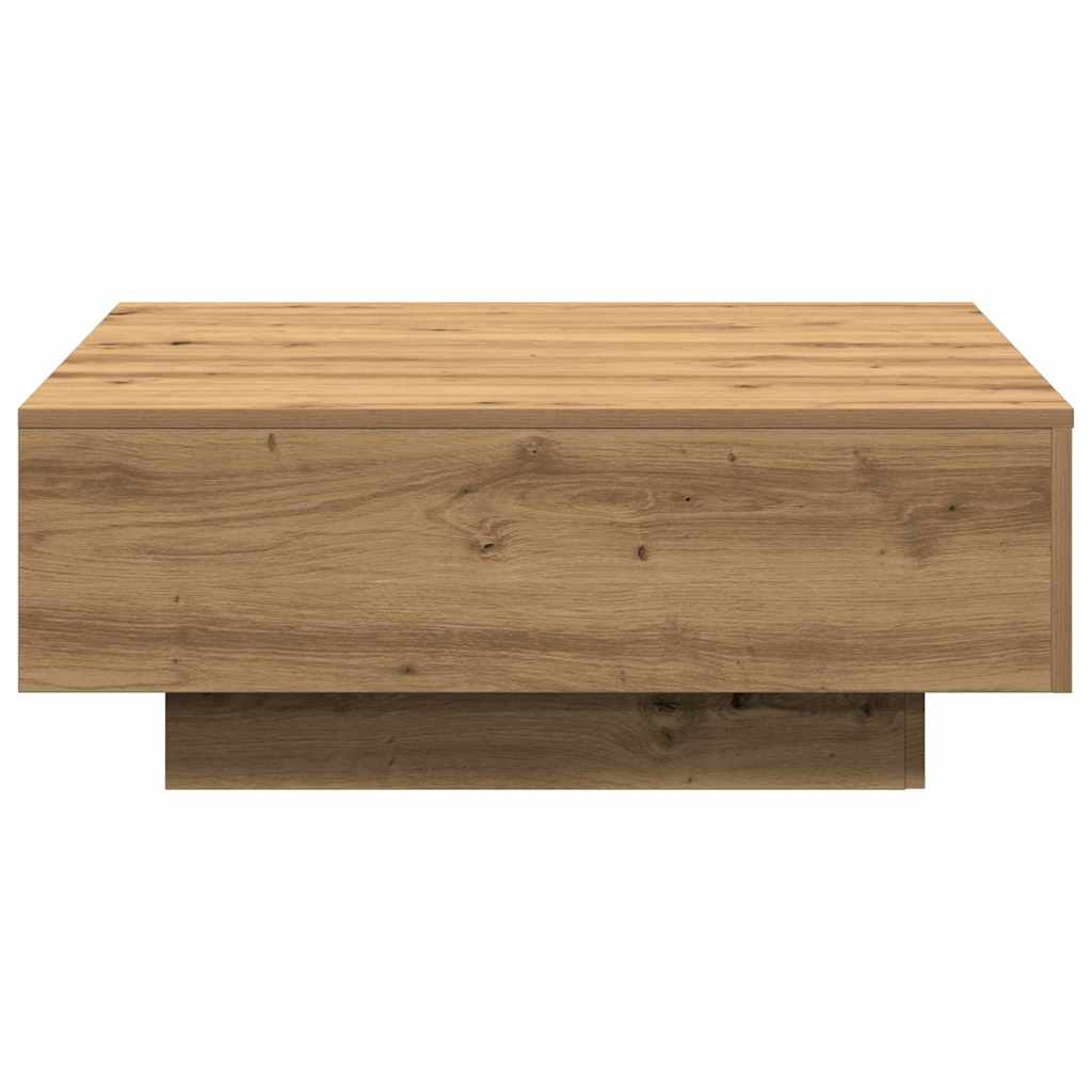 Table basse chêne artisanal 80 x 80 x 31 cm Bois d'ingénierie - XIOS