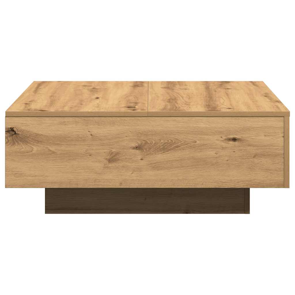Table basse chêne artisanal 80 x 80 x 31 cm Bois d'ingénierie - XIOS