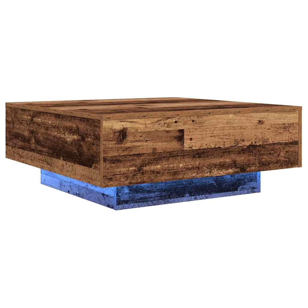 Table basse Ancien Bois et Bleu 80 x 80 x 31 cm - XIOS