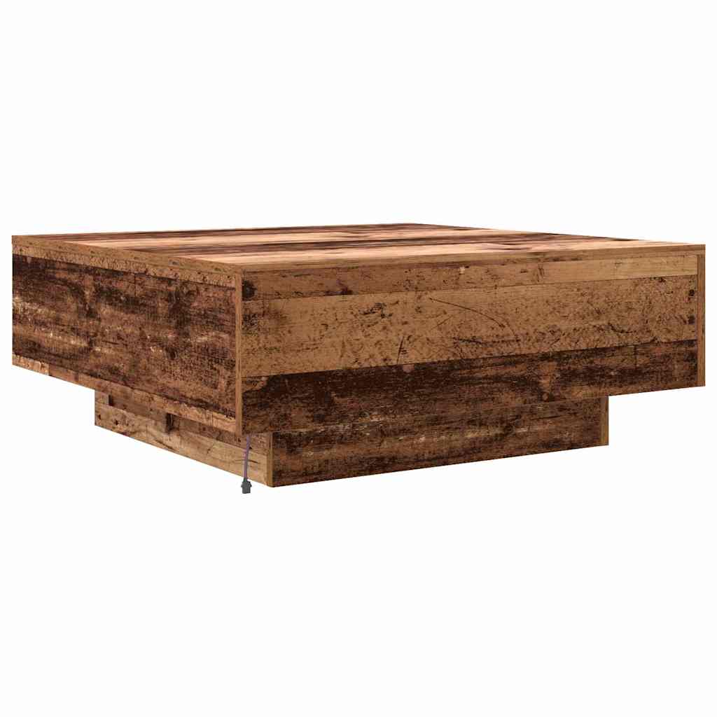Table basse Ancien Bois et Bleu 80 x 80 x 31 cm - XIOS