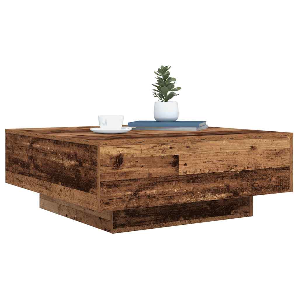 Table basse Ancien Bois et Bleu 80 x 80 x 31 cm - XIOS
