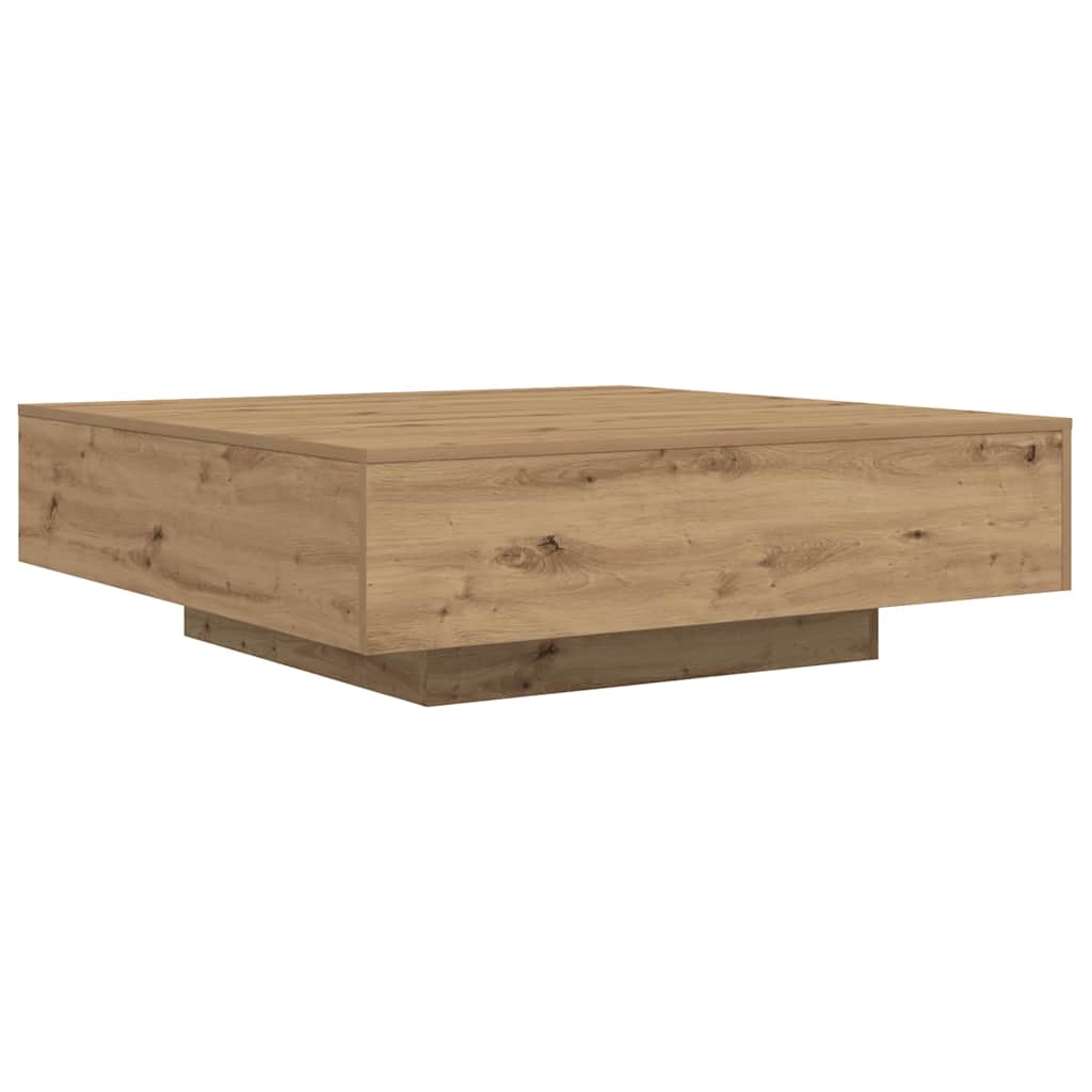 Table basse Chêne artisanal 100 x 100 x 31 cm Bois d'ingénierie - XIOS