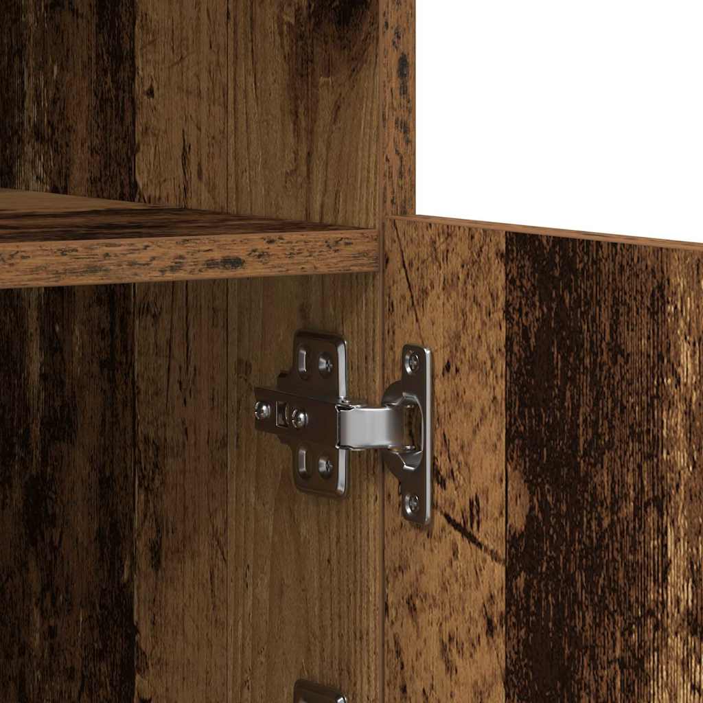Buffet vidaXL avec lumières LED en bois vieilli 60,5x37x100 cm