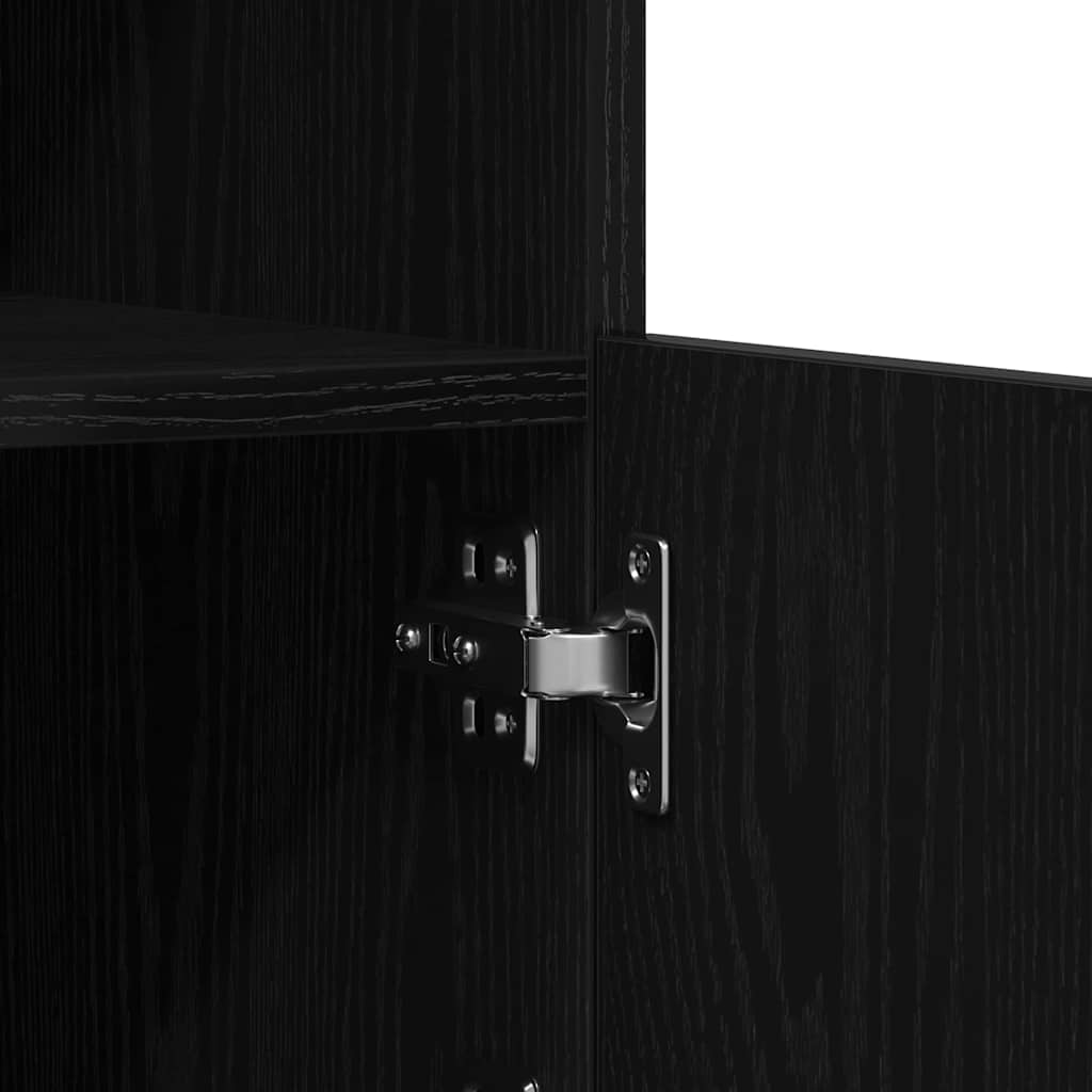 Buffet vidaXL avec lumières LED Chêne noir 60,5x37x100 cm