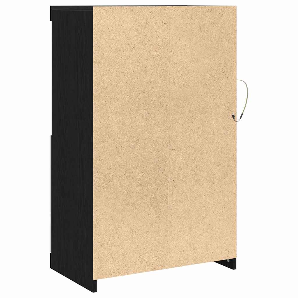 Buffet vidaXL avec lumières LED Chêne noir 60,5x37x100 cm