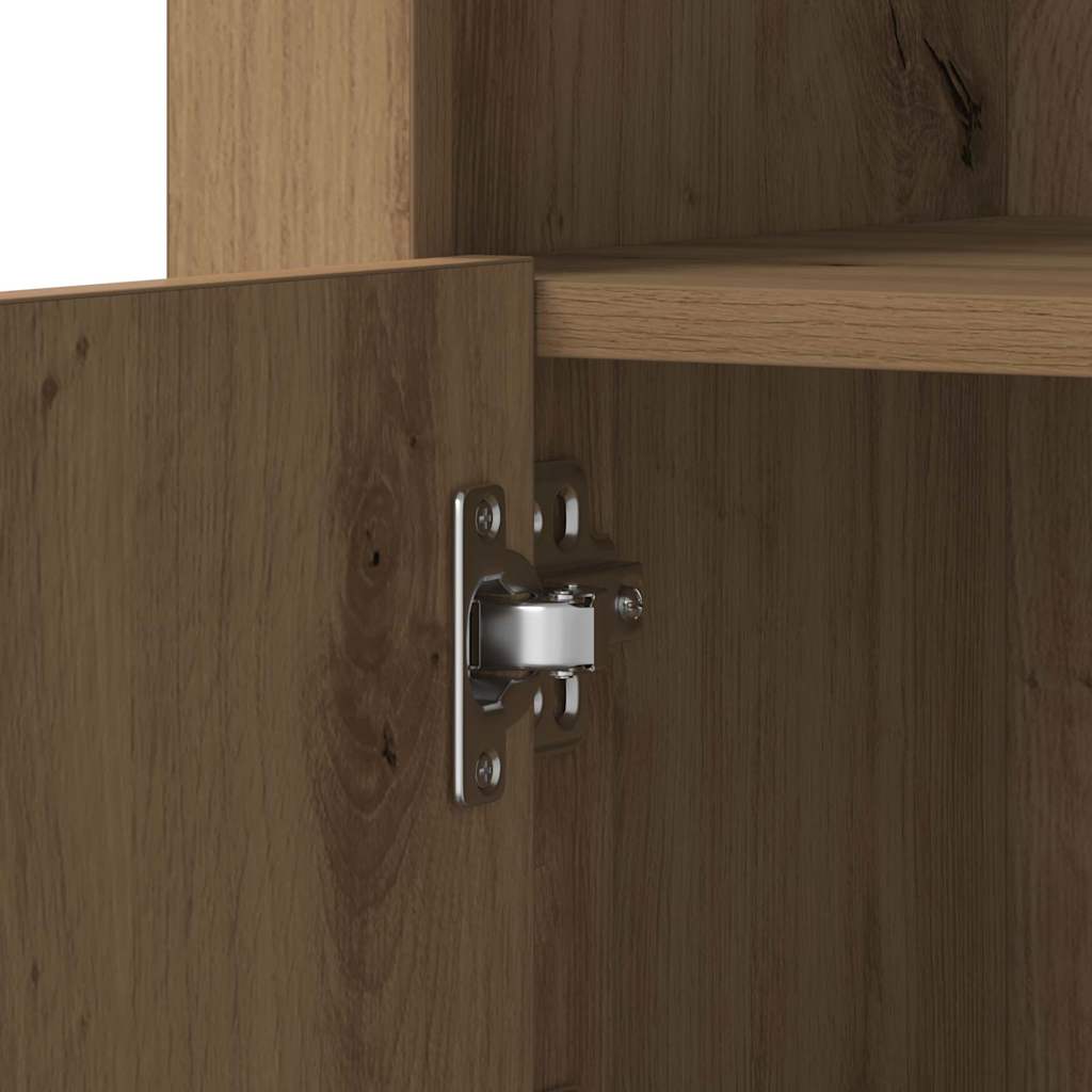 Buffets avec éclairage LED 2 pcs Chêne artisanal 41x37x67 cm
