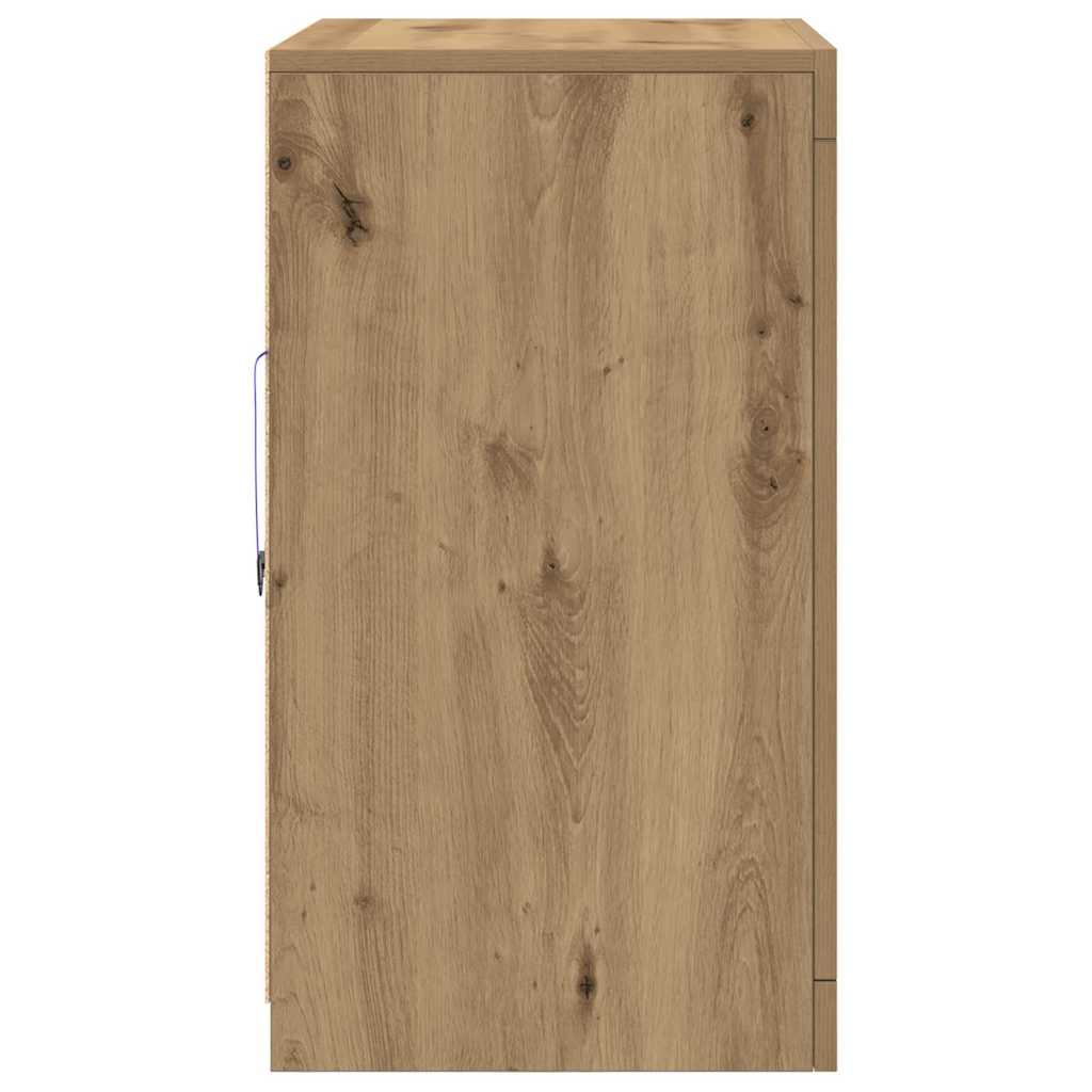 Buffets avec éclairage LED 2 pcs Chêne artisanal 41x37x67 cm