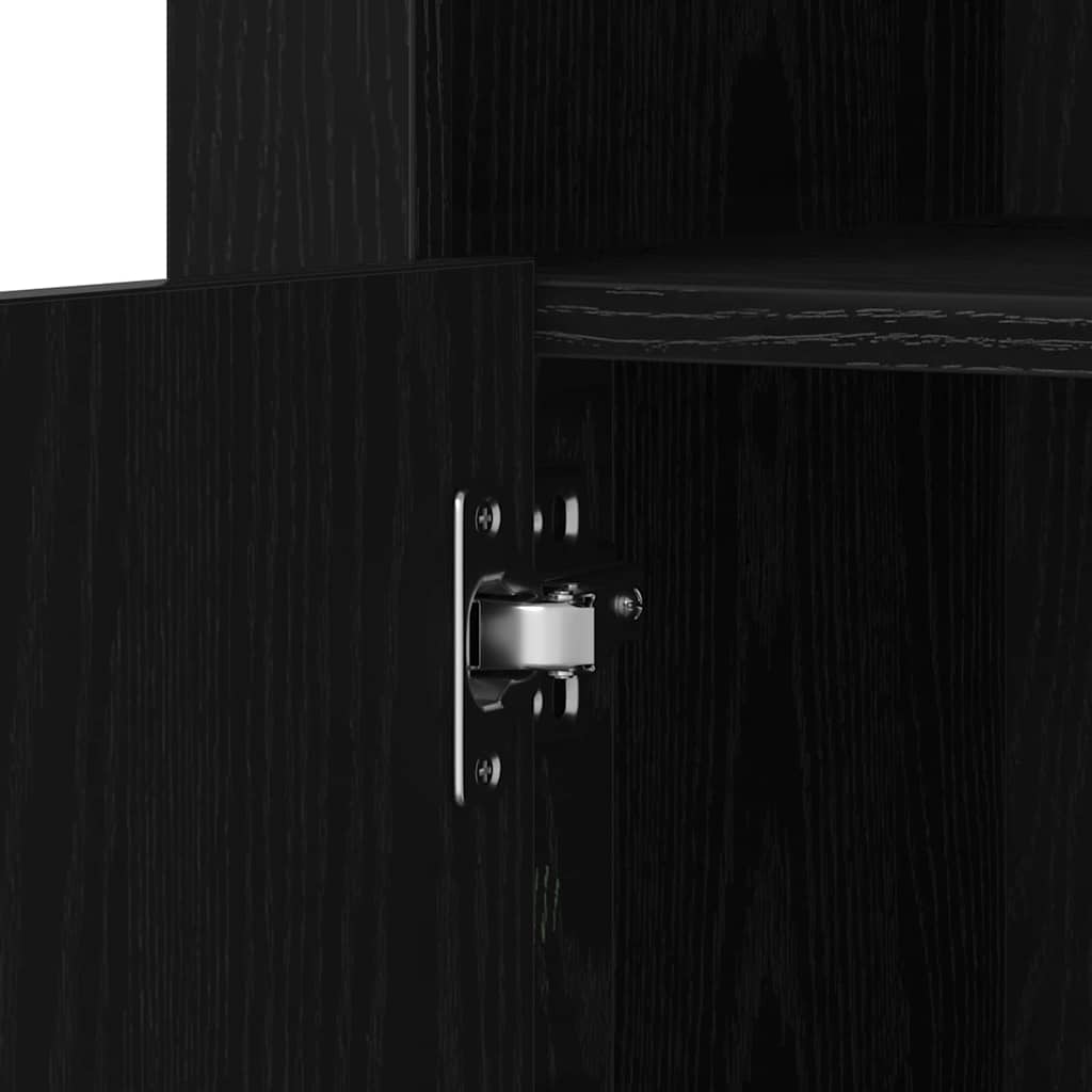 Armoires de côté avec lumières LED 2 pcs Chêne noir 41x37x67 cm