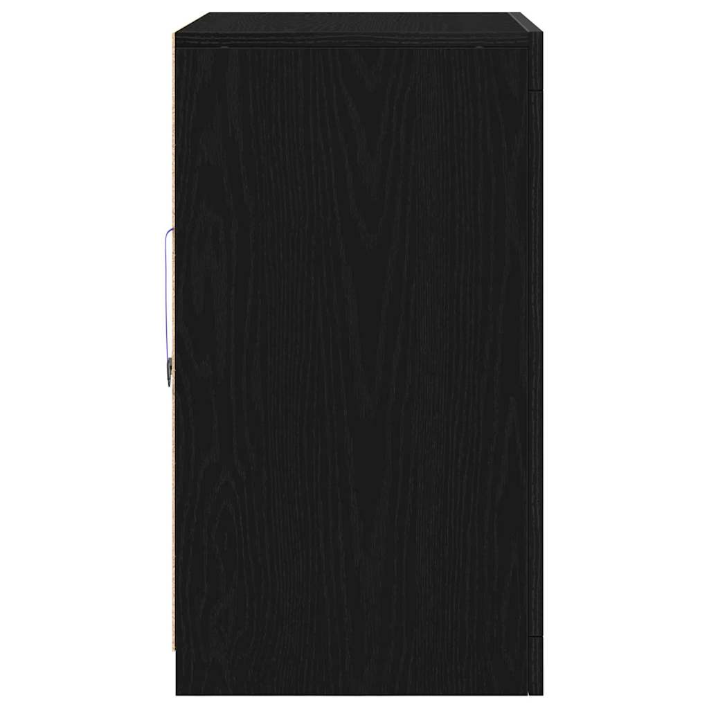 Armoires de côté avec lumières LED 2 pcs Chêne noir 41x37x67 cm