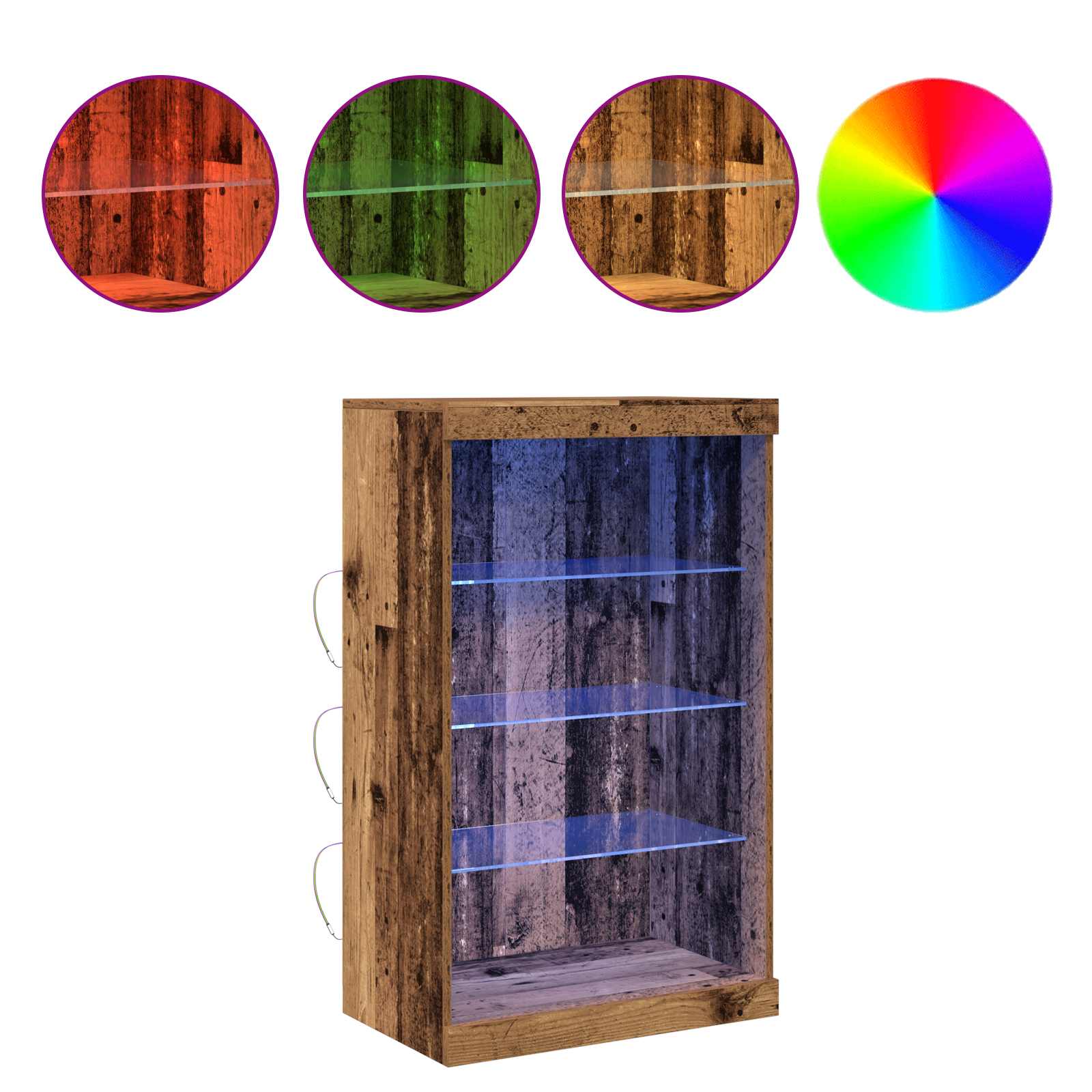 Buffet LED Bois ancien 60,5 x 37 x 100 cm Bois d'ingénierie - XIOS