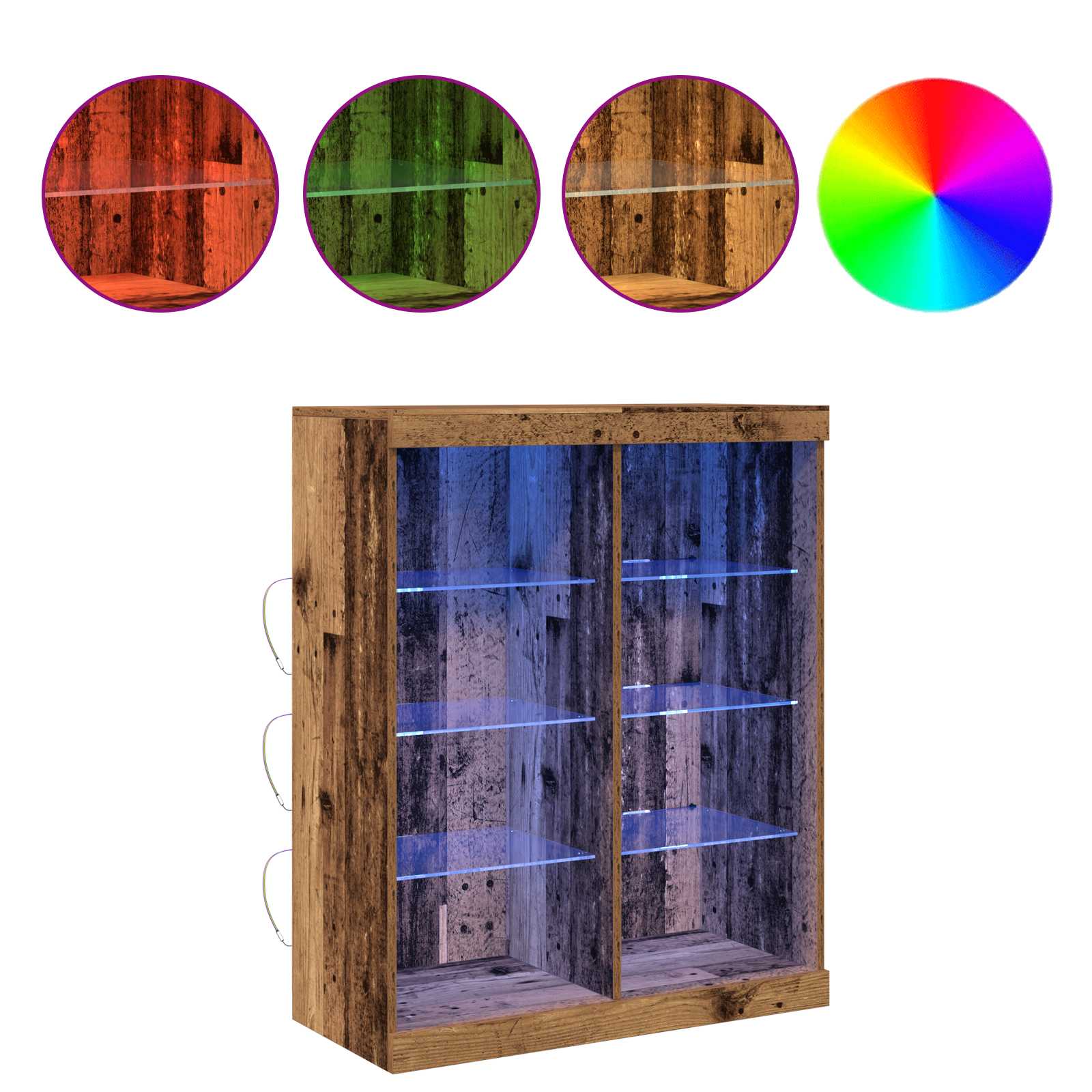 Buffet LED Bois ancien 41 x 37 x 100 cm Bois d'ingénierie - XIOS
