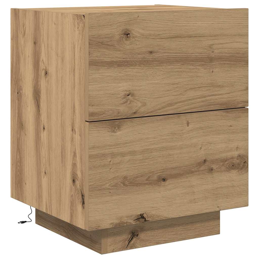Cabinet de chevet avec 2 pcs Chêne artisanal 45 x 40 x 55 cm