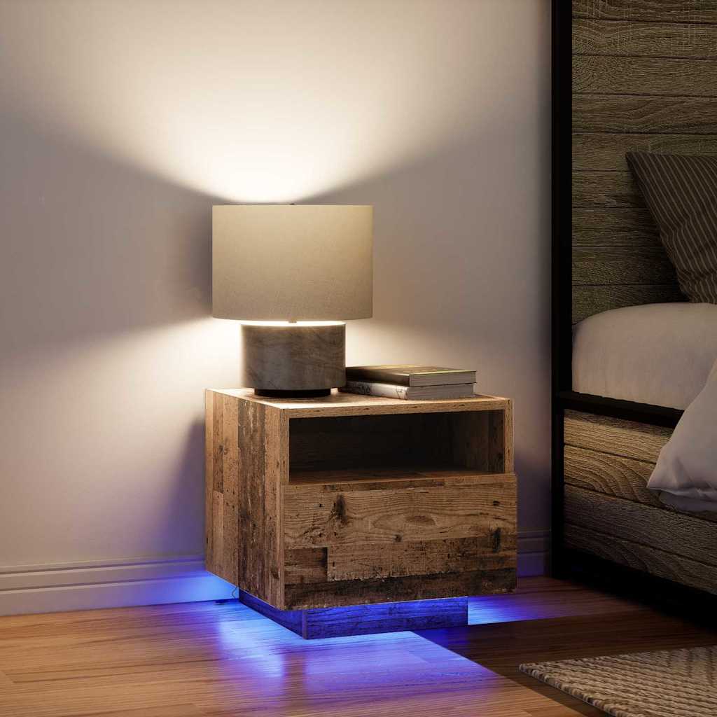 Meuble de Chevet avec tiroir 2 pcs Bois ancien 40 x 39 x 37 cm