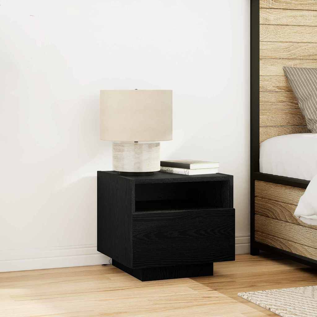 Meuble de Chevet avec tiroir 2 pcs Chêne noir 40 x 39 x 37 cm - XIOS