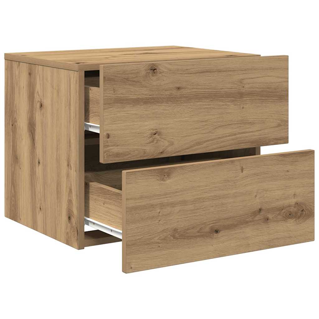 Cabinet de chevet mural 2 pcs chêne artisanal 50 x 39 x 41 cm - XIOS