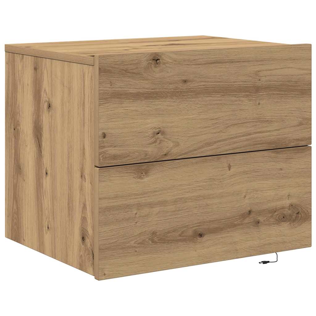 Cabinet de chevet mural 2 pcs chêne artisanal 50 x 39 x 41 cm - XIOS