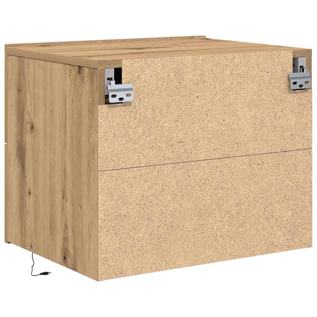 Cabinet de chevet mural 2 pcs chêne artisanal 50 x 39 x 41 cm - XIOS