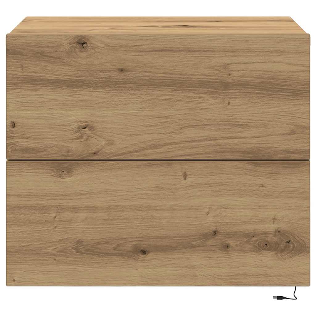 Cabinet de chevet mural 2 pcs chêne artisanal 50 x 39 x 41 cm - XIOS