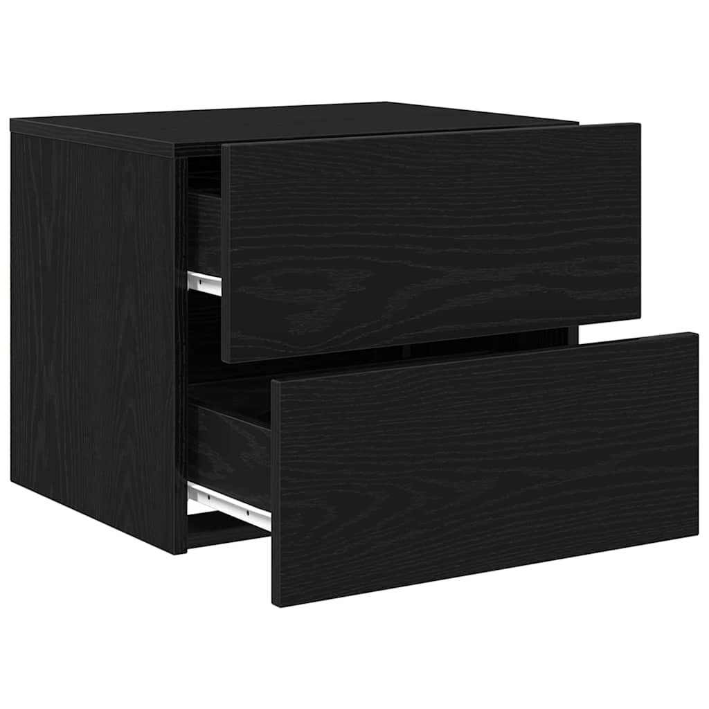 Cabinet de chevet mural 2 pcs Chêne noir 50 x 39 x 41 cm