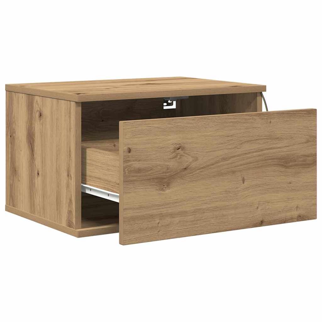 Cabinet de chevet mural 2 pcs chêne artisanal 50 x 36 x 30 cm - XIOS