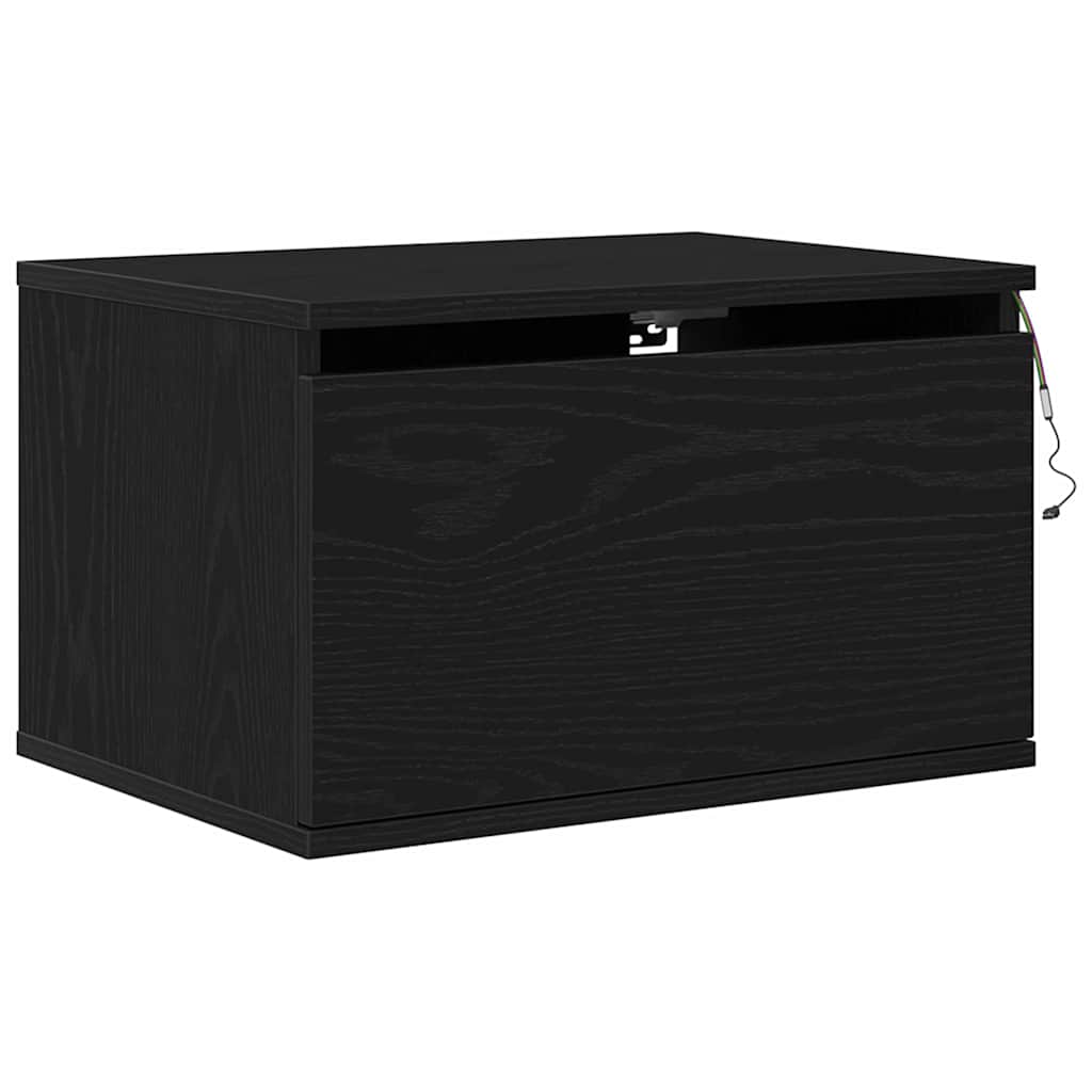 Cabinet de chevet mural avec tiroir Chêne noir 50 x 36 x 30 cm - XIOS